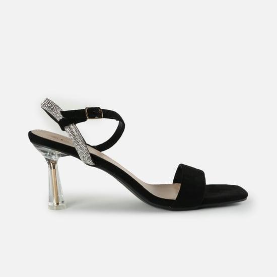 code women embellished ankle strap heels