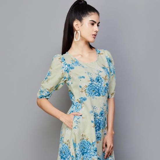 code women floral printed a-line dress