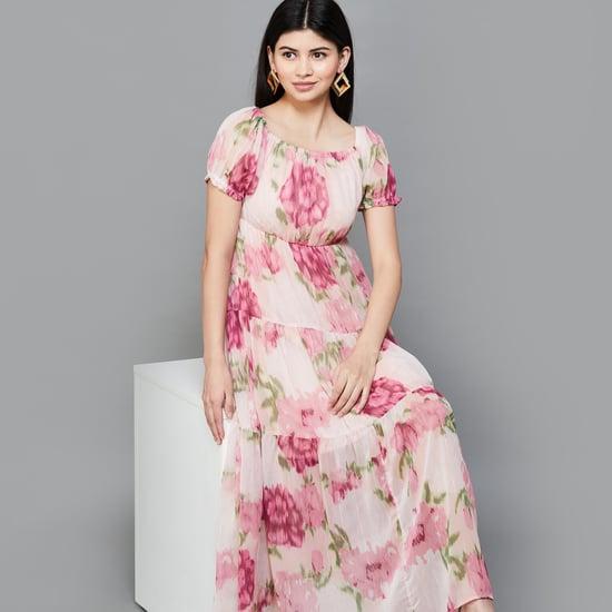 code women floral printed maxi dress