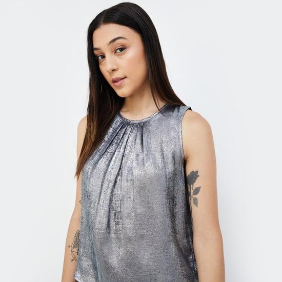 code women metallic sleeveless top