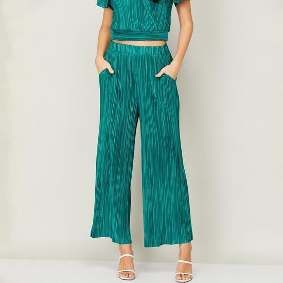 code women pleated palazzos with side pockets