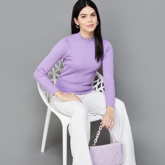 code women rib-knit sweater top