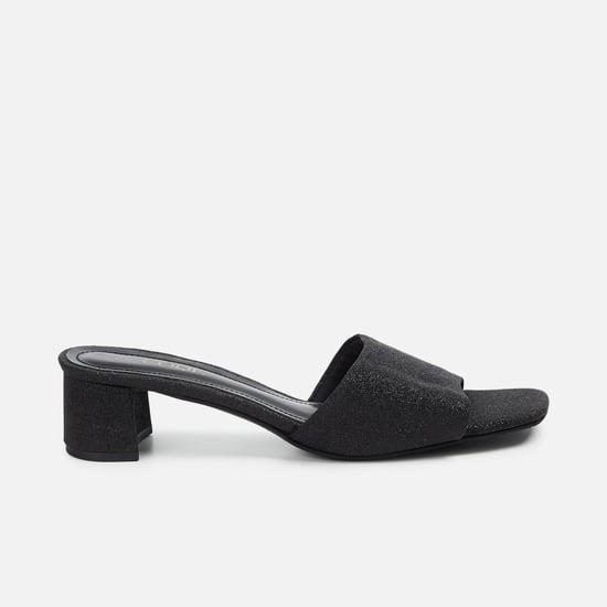 code women shimmer block heel sandals