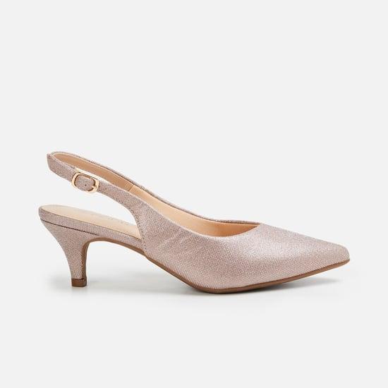 code women shimmery textured kitten heels