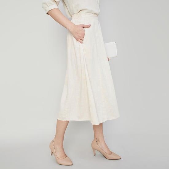 code women solid a-line skirt