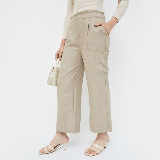 code women solid cargo trousers