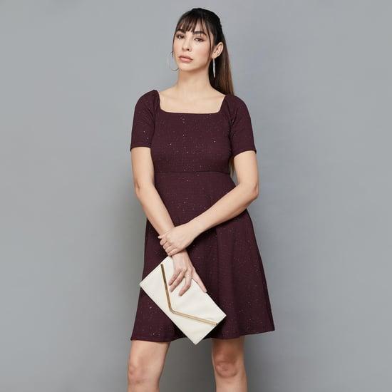 code women solid fit & flare dress