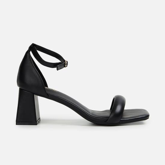 code women solid open-toe block heels