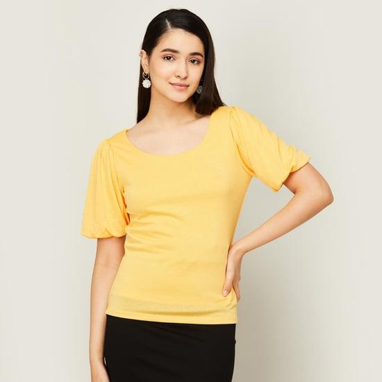 code women solid short sleeves top