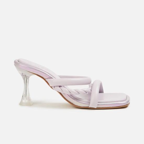 code women solid strappy heel sandals
