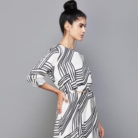code women striped a-line dress