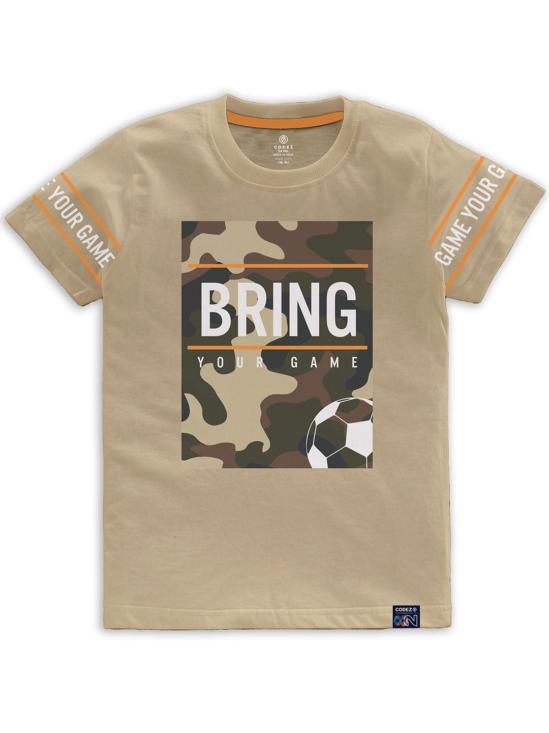 codez-boys-beige-typography-printed-t-shirt