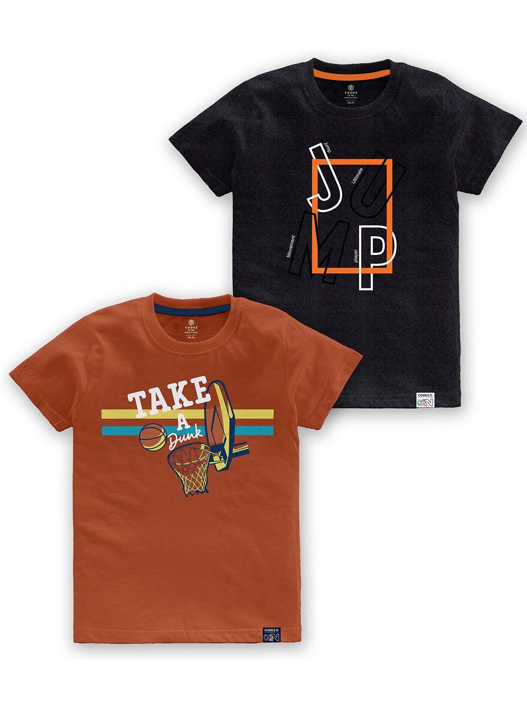 codez-boys-pack-of-2-typography-printed-cotton-t-shirts