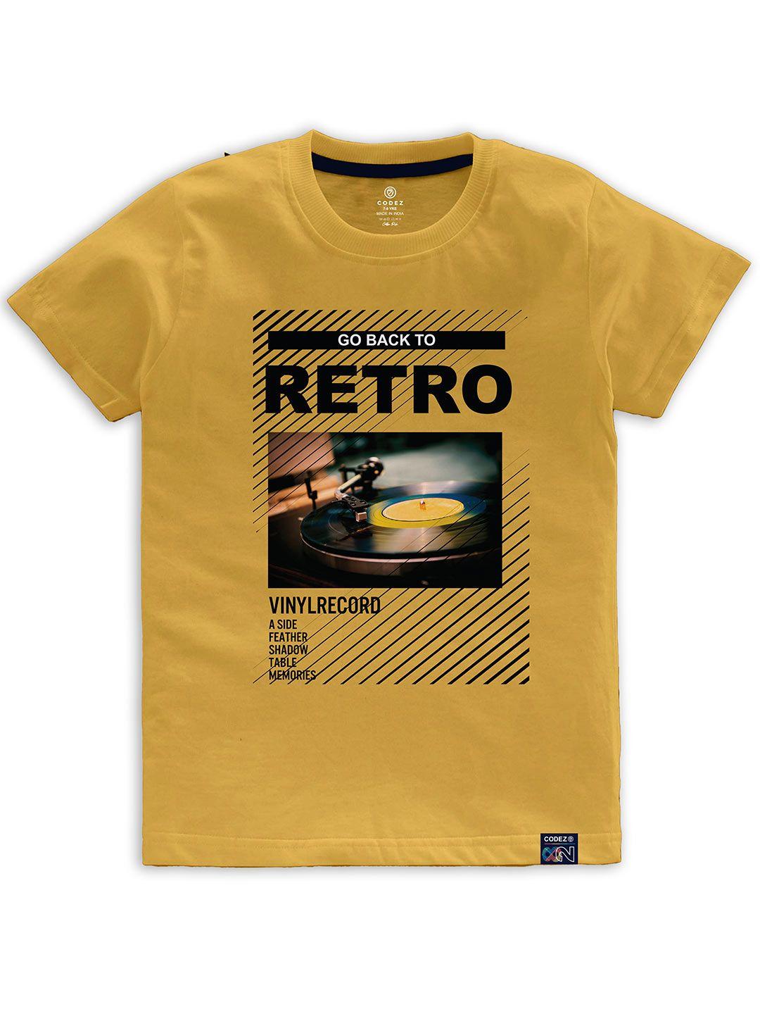 codez-boys-yellow-printed-t-shirt