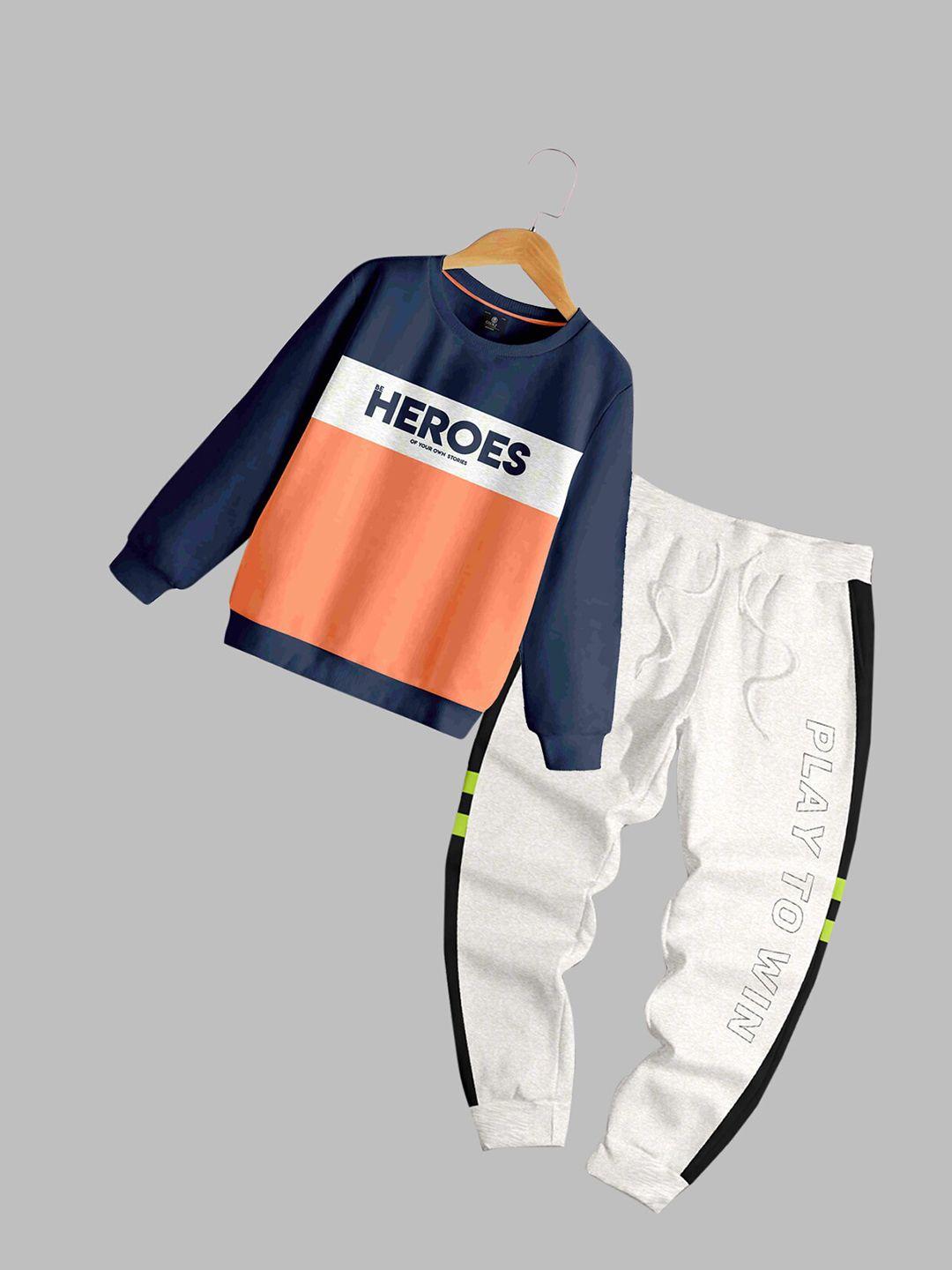 codez boys printed long sleeves sweatshirt with trousers