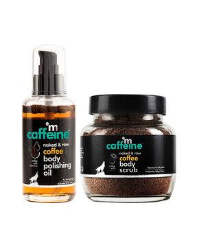 coffee body scrub and body polishing oil