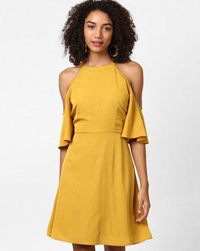 cold-shoulder a-line dress