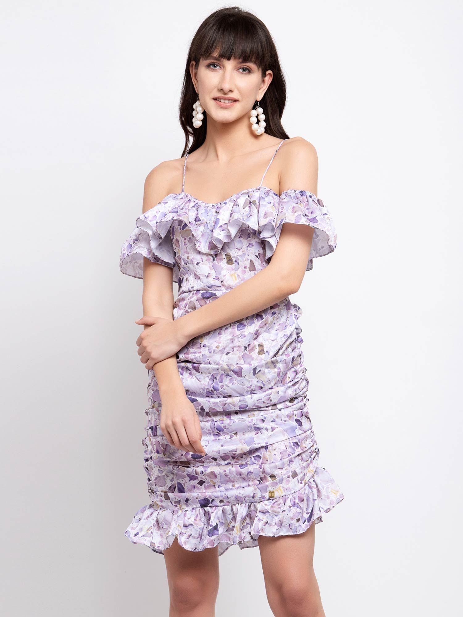 cold shoulder ruffle dress