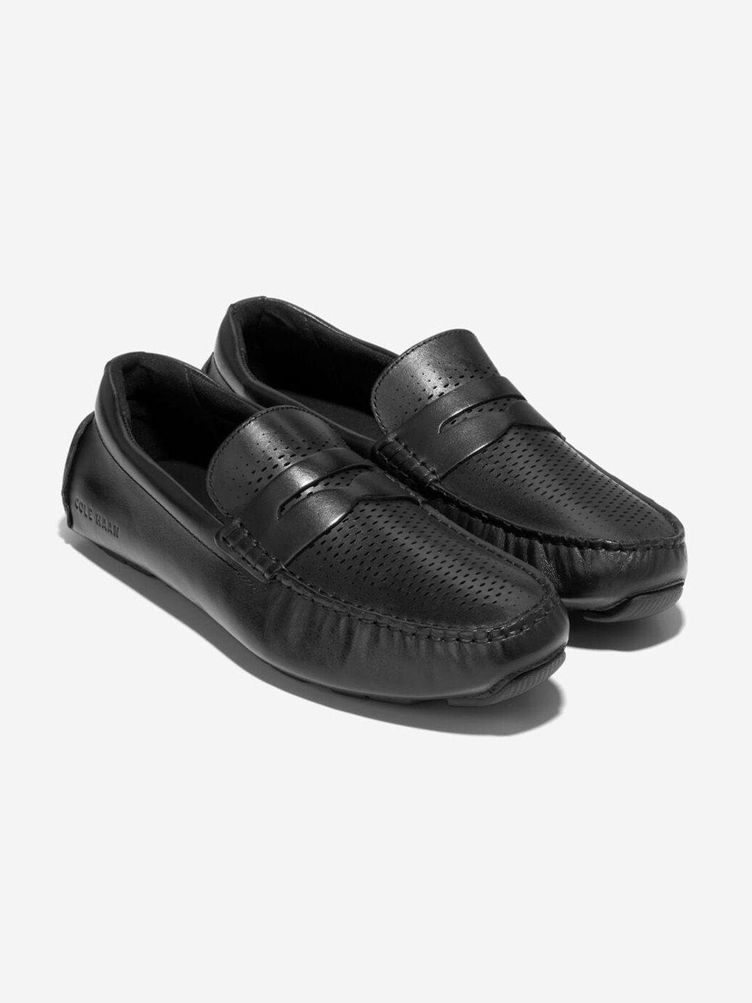 cole haan men perforated leather penny loafers
