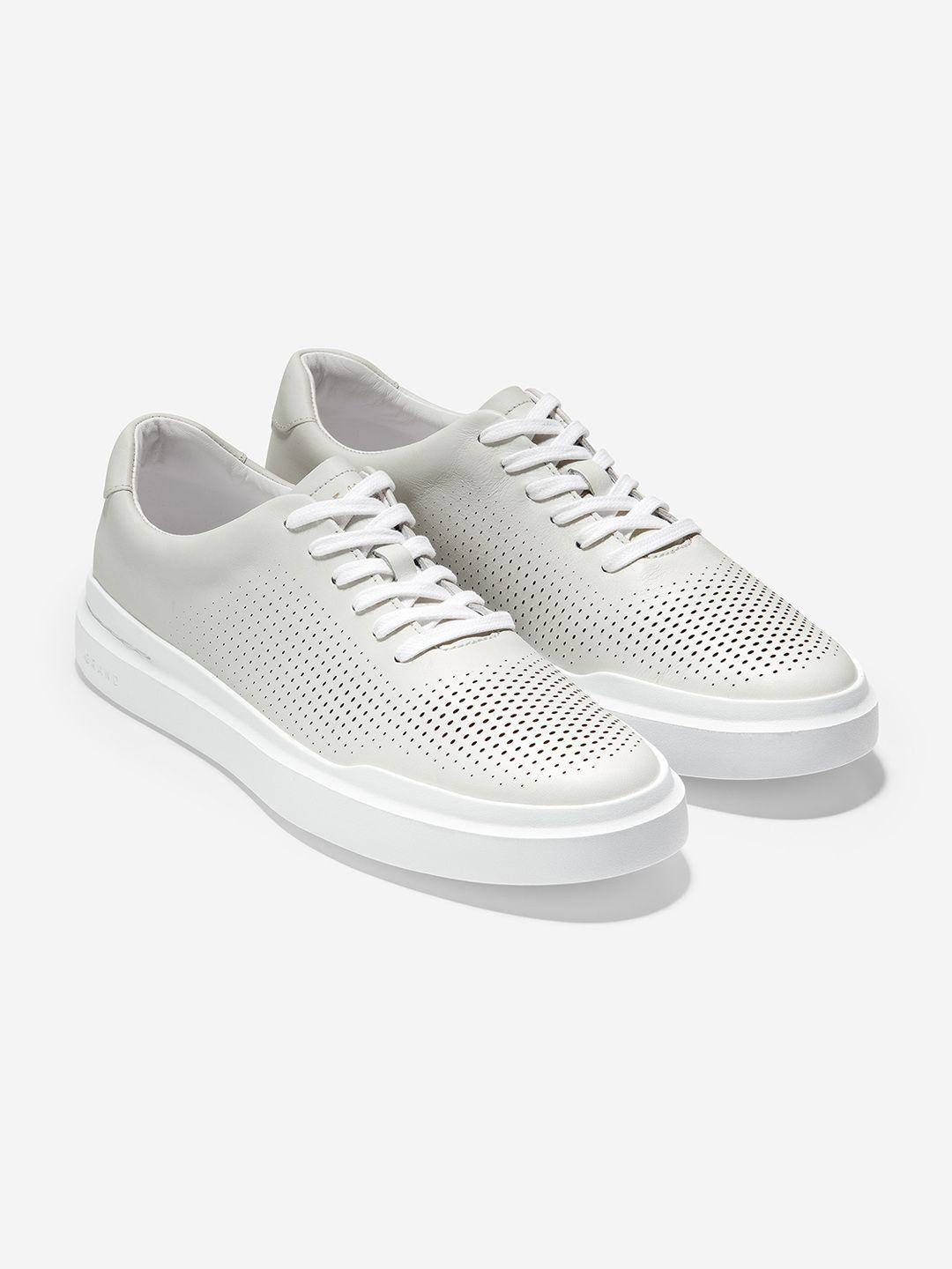cole haan men perforations leather sneakers