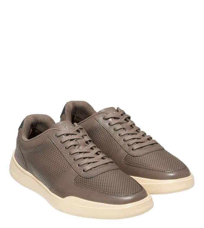 cole haan men's grand crosscourt me. brown perforated sneakers