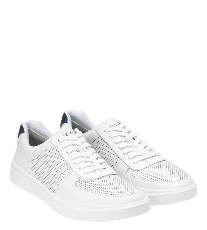 cole haan men's grand crosscourt white perforated sneakers