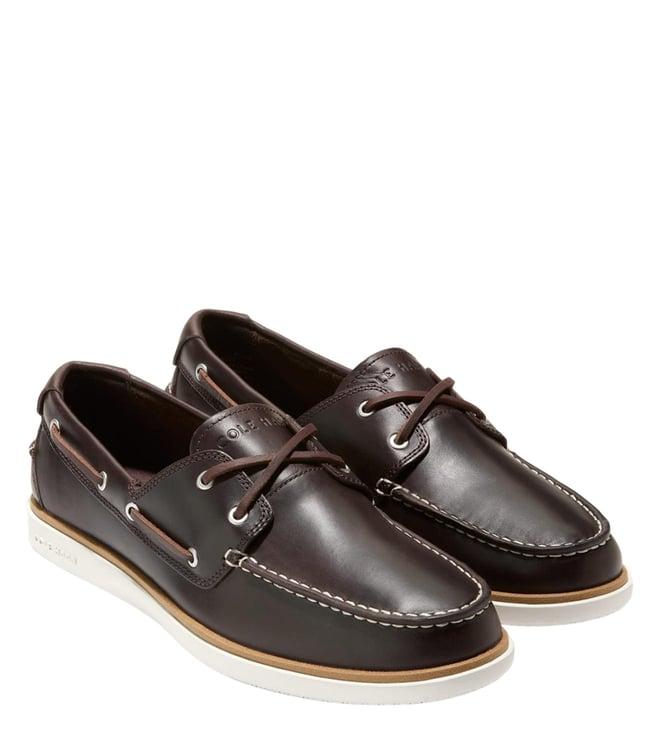 cole haan men's grandpro windward dark brown boat shoes