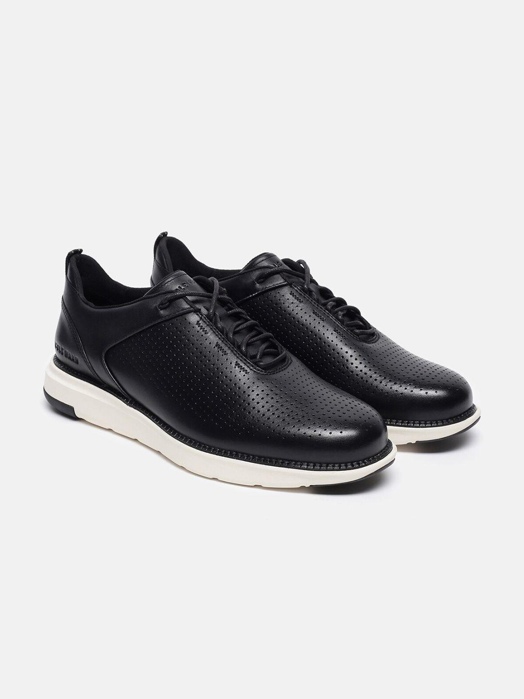 cole haan men grand atlantic textured leather padded insole contrast sole sneakers