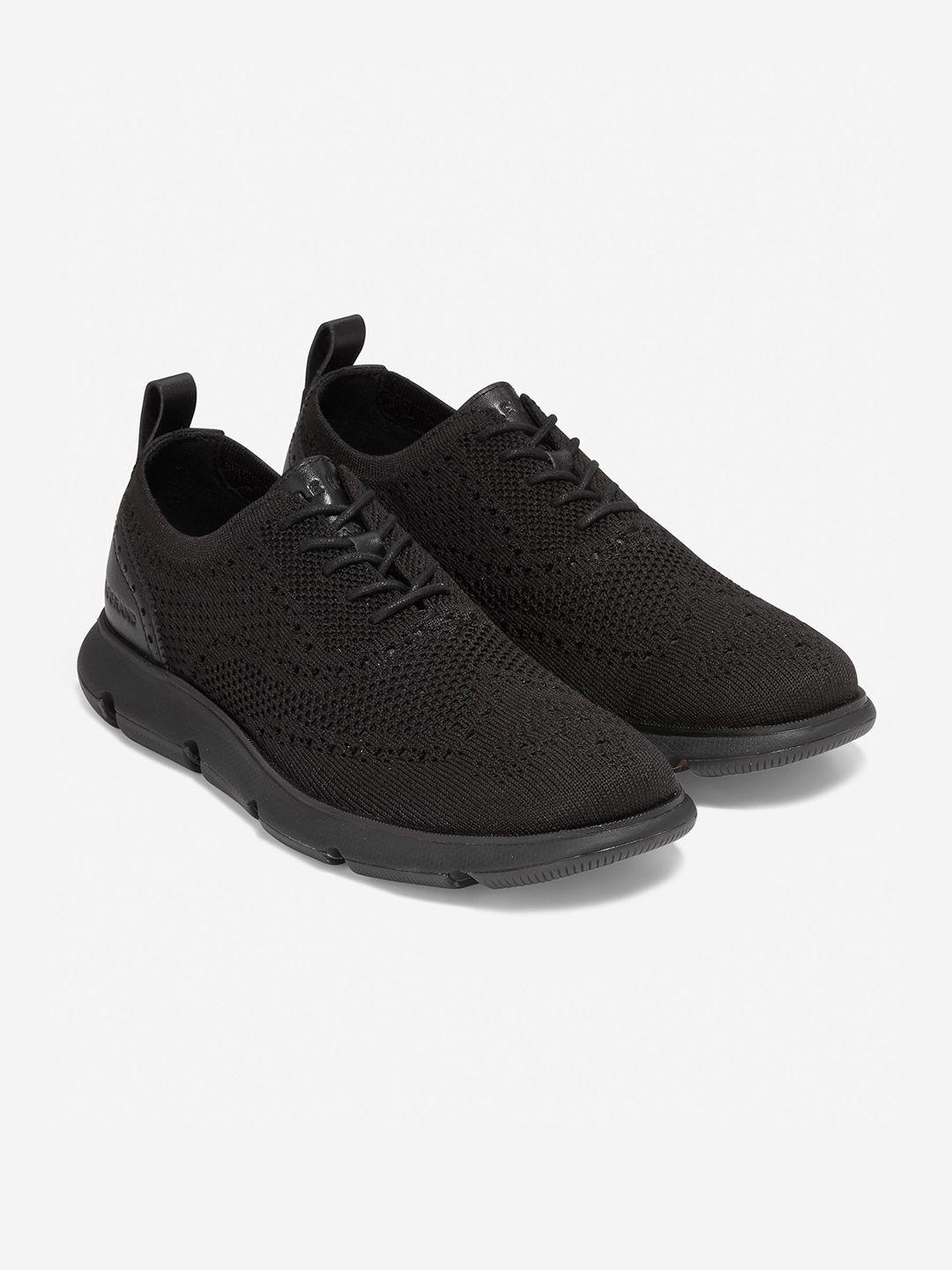 cole haan men woven design textile brogues