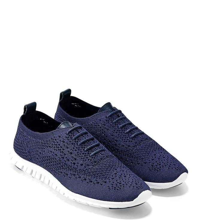 cole haan women's zerogrand stitchlite blue sneakers