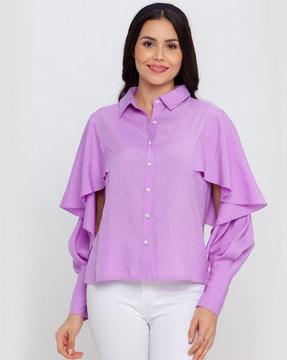 collar-neck full sleeve top