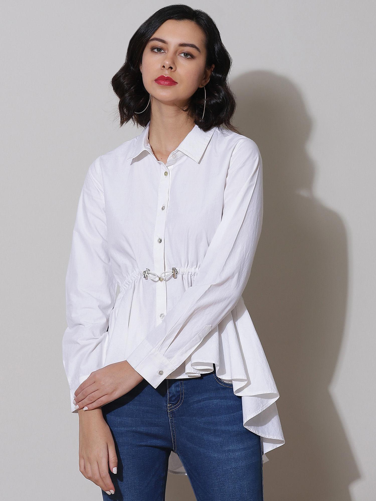 collar neck full sleeves solid shirt