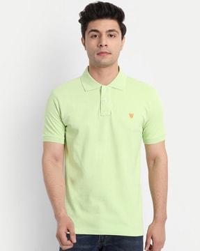 collar-neck regular fit polo t-shirt