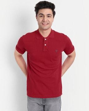 collar-neck regular fit polo t-shirt