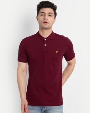 collar-neck regular fit polo t-shirt