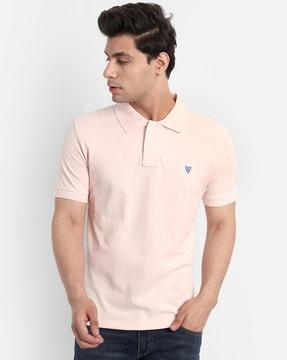 collar-neck regular fit polo t-shirt