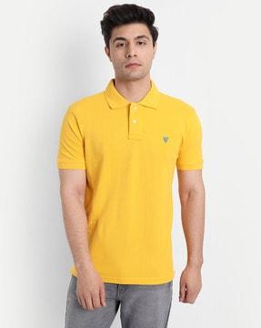 collar-neck regular fit polo t-shirt