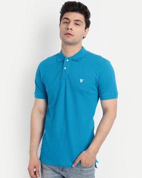 collar-neck regular fit polo t-shirt