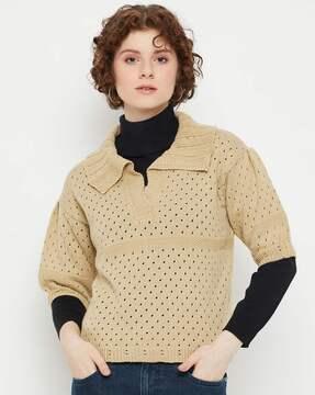 collar-neck sweater dress