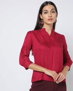 collar-neck top