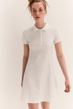 collared ribbed dress