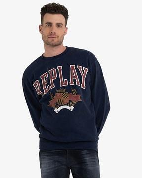 college print crew-neck sweatshirt