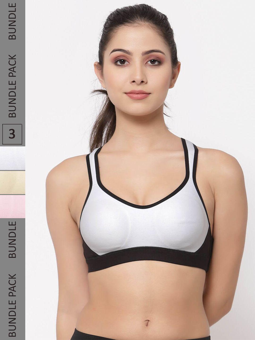 college girl pack of 3 full coverage non padded side closure bra with all day comfort