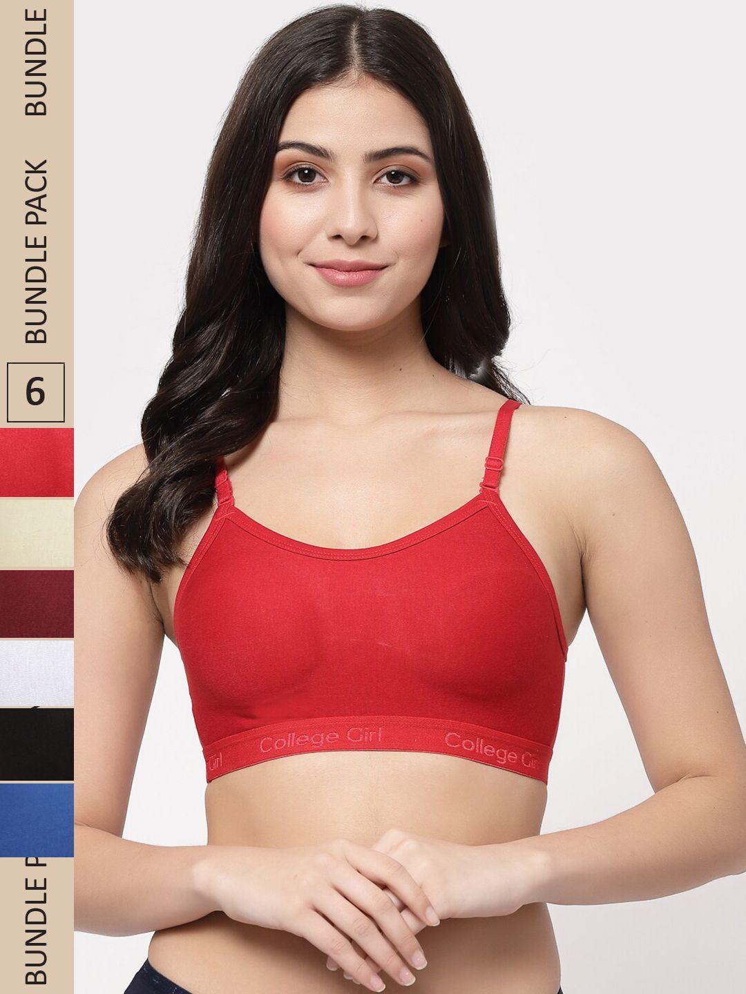 college girl red & black bra