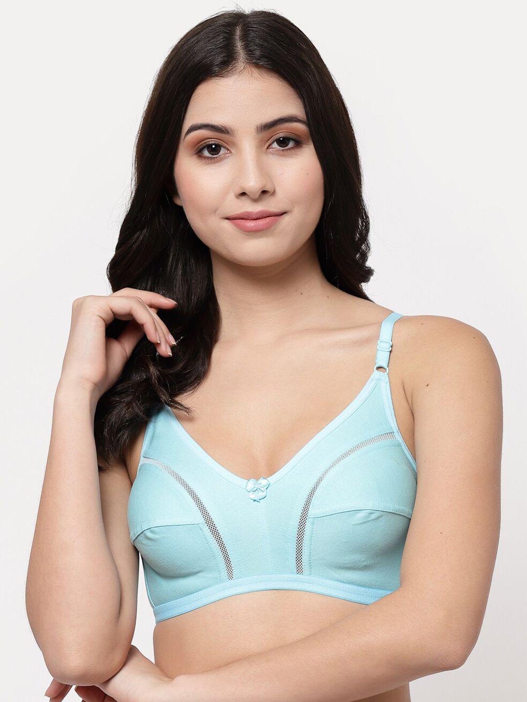college girl turquoise blue non padded minimizer bra