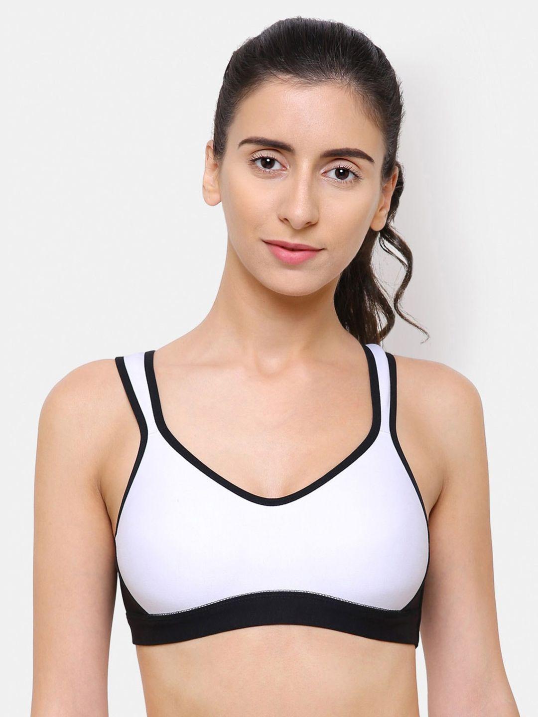 college girl women  white & black colourblocked bra