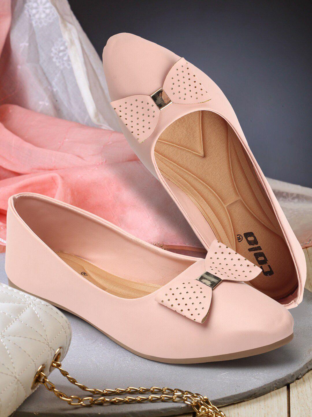 colo women pink ballerinas with bows flats
