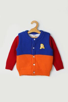 color block acrylic regular fit infant boys sweater - multi