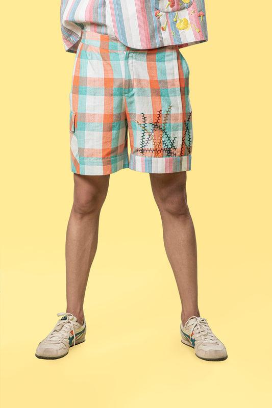 color-block-cuff-shorts