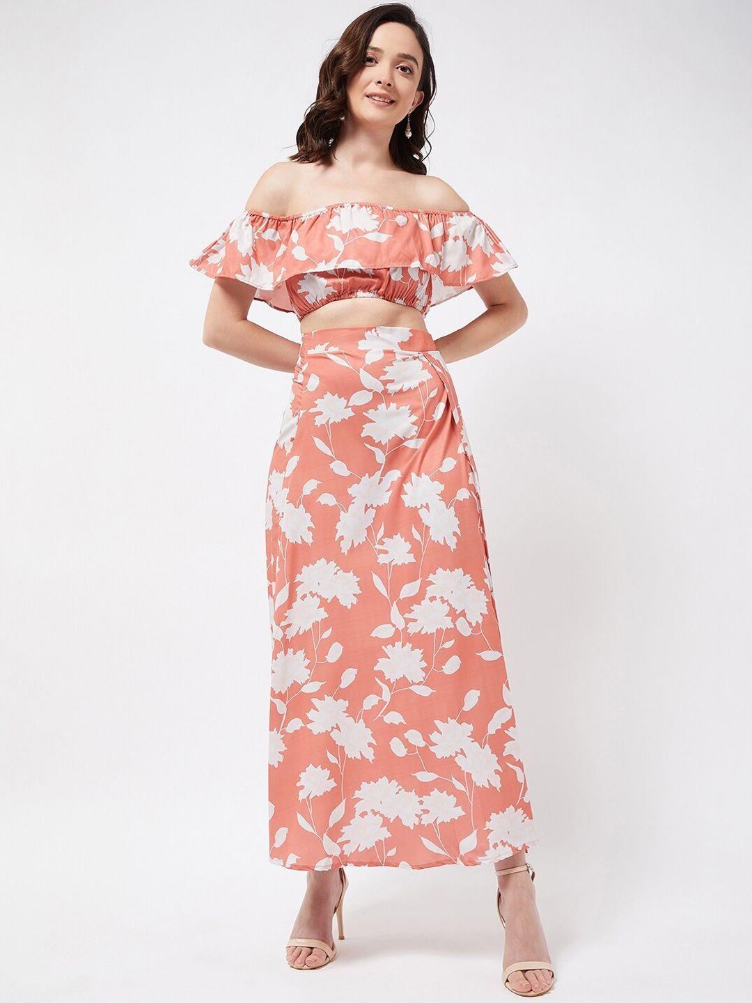 color capital floral printed a line maxi skirt